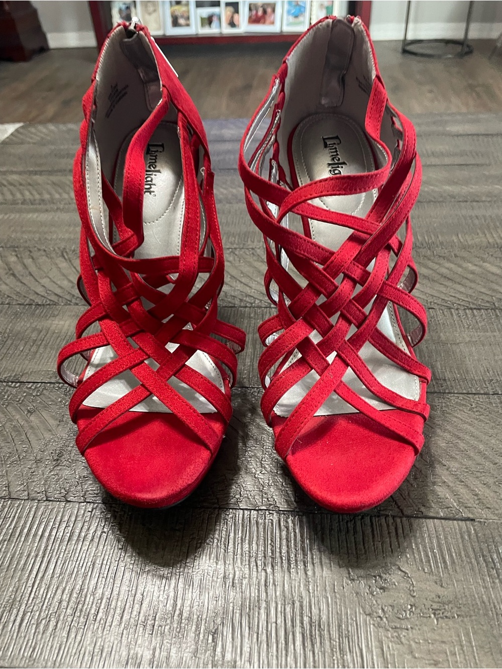 Limelight Red Crisscross Strappy High Heels